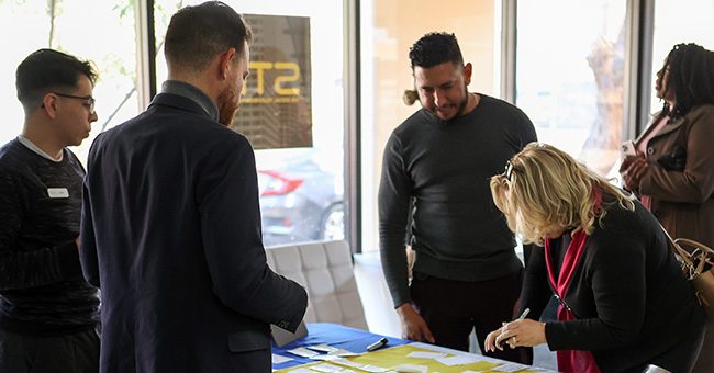 STN team members meet guests as they arrive for the taping of Episode 6 of It Happens at STN, March 2, 2023 (STN/Brett Haehl)