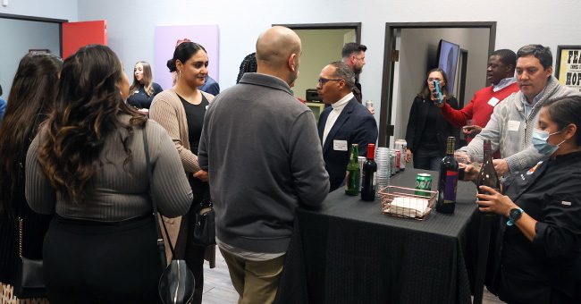 Guests gather for a meet and greet before the taping of Episode 6 of It Happens at STN, March 2, 2023 (STN/Brett Haehl)