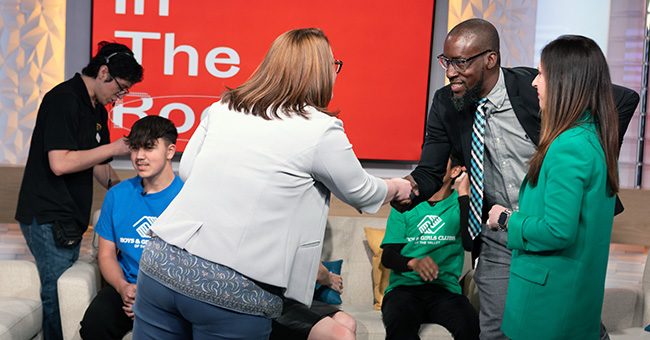 Panelists and guests meet with STN host Lloyd Hopkins during the taping of the April episode of It Happens at STN on April 6, 2023 (STN/Brett Haehl)