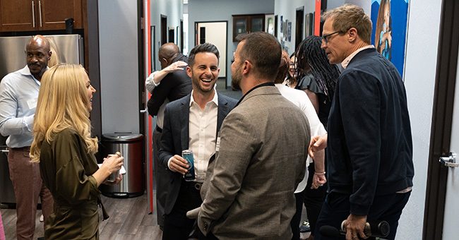 Guests gather at the STN studios in downtown Phoenix before the taping of Episode 10 of It Happens at STN. (STN/ Brett Haehl)