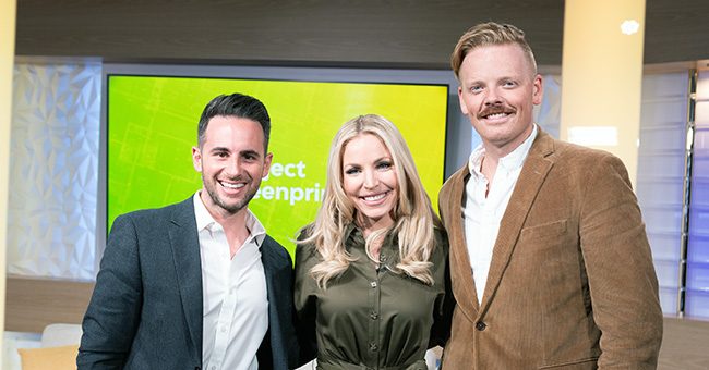 The Project Greenpring action panel featuring Mark Paratore, Kristin Keogh, and Sam Bertram on stage during the taping of Episode 10 of It Happens at STN. (STN/ Brett Haehl)