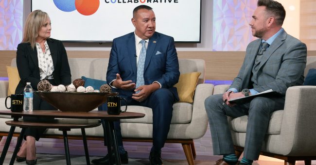 Debbie Accomazzo, Director of Community Relations, with the Equality Health Foundation and Adelante Healthcare CEO Pedro Cons appear in the Community Collaborative action palenin the third episode of It Happens at STN on November 3, 2022. (STN/Brett Haehl)