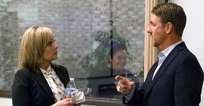 Director of Community Relations with the Equality Health Foundation Debbie Accomazzo and HOM, Inc. CEO Mike Shore chat before the taping of the third episode of It Happens at STN on November 3, 2022. (STN/Brett Haehl)