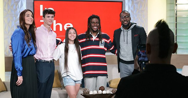 In the Room hosts Lloyd Hopkins and Stephanie Parra meet with the action panel guests before the taping of the third episode of It Happens at STN on November 3, 2022. (STN/Brett Haehl)