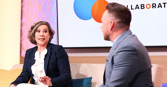 STN host Eric Sperling talks with Carla Vargas Jasa, CEO of the Valley of the Sun United way during the taping of It Happens at STN Episode 4 on December 2, 2022.(STN/Brett Haehl)