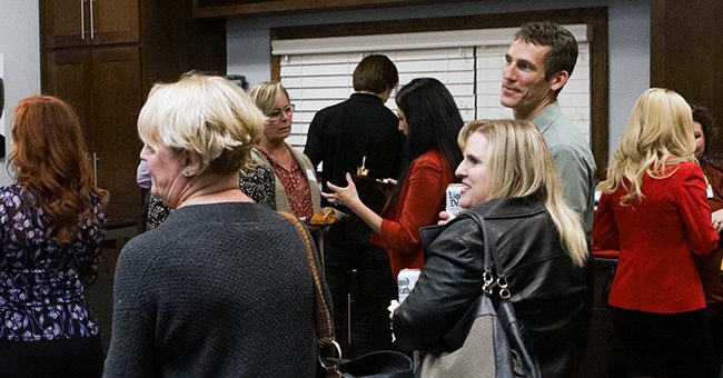 Guests gather for a meet and greet in the hour leading up to the taping of It Happens at STN Episode 4 on December 2, 2022. (STN/Brett Haehl)