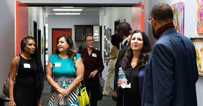 Partners and guests arrive at the STN studios in downtown Phoenix for the taping of the second episode of It Happens at STN, October 6, 2022 (STN/Brett Haehl)