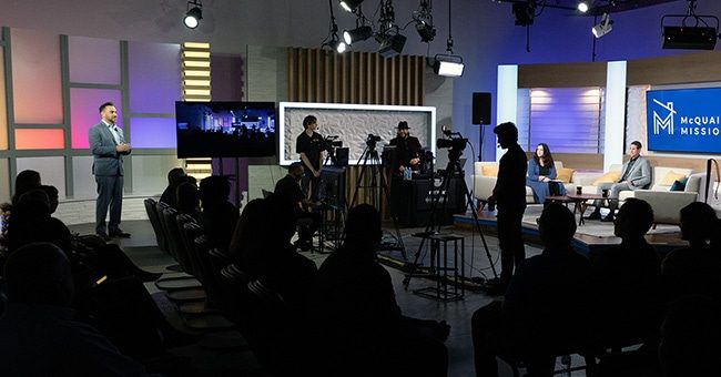 The audience in their seats in the STN studios in downtown Phoenix minutes before the taping of second episode of It Happens at STN, October 6, 2022 (STN/Brett Haehl)