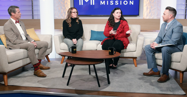 Jackson Fonder, Joan Serviss and Amy Schwabenlender join STN host Eric Sperling for an Action Panel on the waitlist for homeless services. (STN/Brett Haehl)