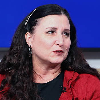 Amy Schwabenlender, Executive Director of the Human Services Campus on stage for a McQuaid Mission Action Panel during the December Episode of It Happens at STN (STN/Brett Haehl)