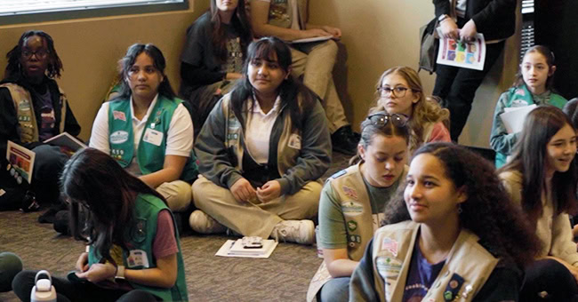 Girl scouts attend mentorship meeting